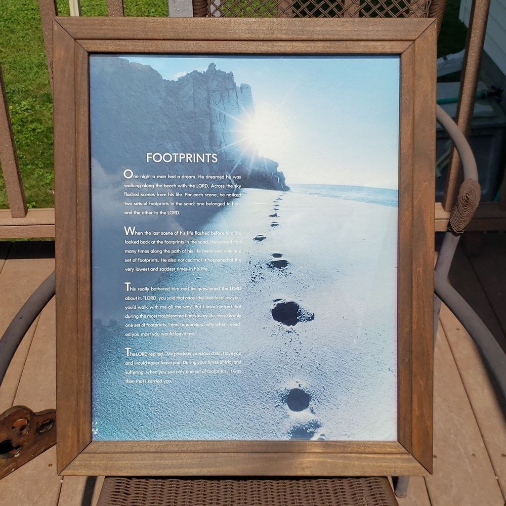 Vintage "FOOTPRINTS" Framed Art Print